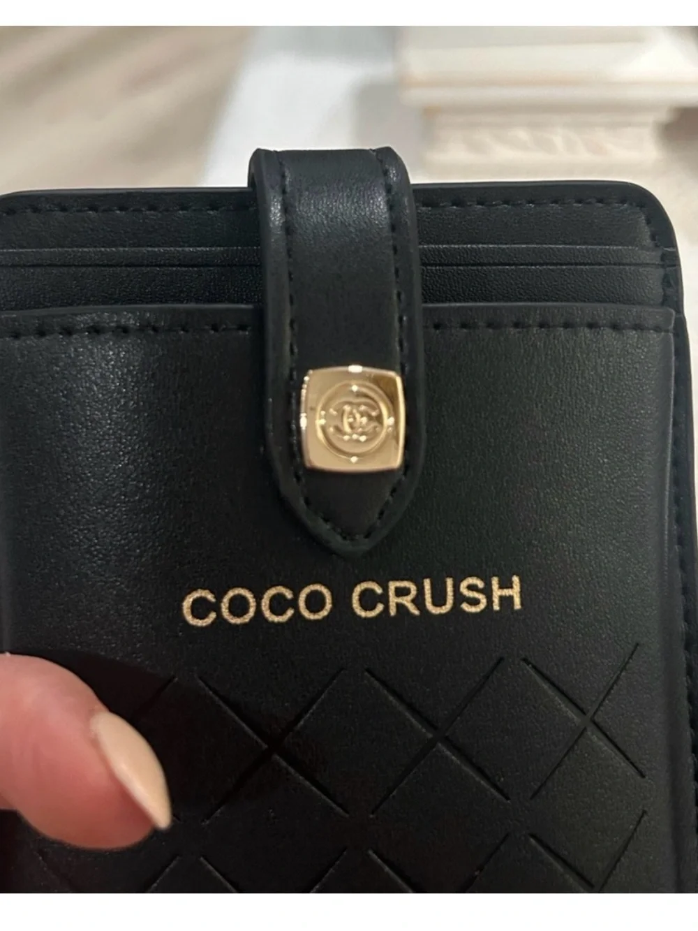CHANEL COCO CRUSH NIB Quilted Black Crossbody Phone Pouch with Chain Strap